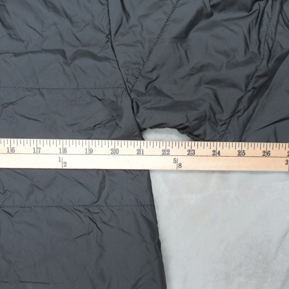 North Face Jacket Mens Medium Black Quilted Snap Front Hooded Insulated Puffer - Picture 12 of 14